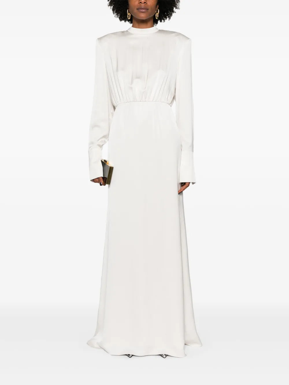 Draped-Detail Silk Gown