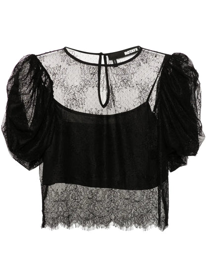 Puff-Sleeves Lace Blouse