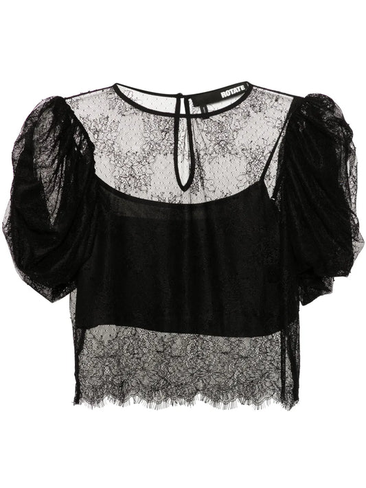 Puff-Sleeves Lace Blouse