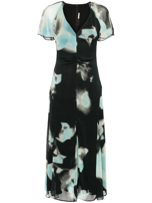 Printed Chiffon Maxi Dress