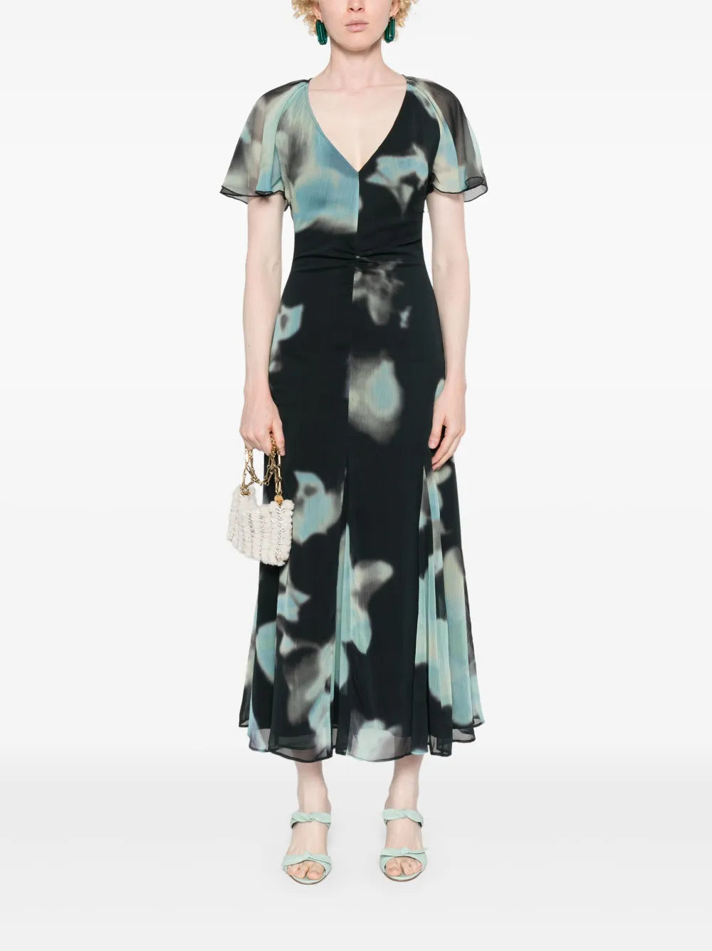 Printed Chiffon Maxi Dress