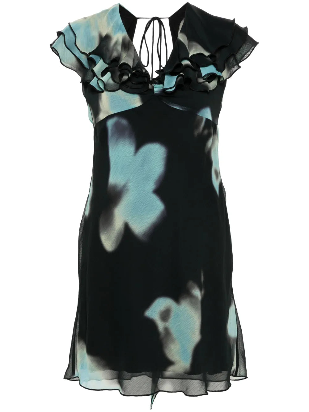 Chiffon Ruffle Mini Dress