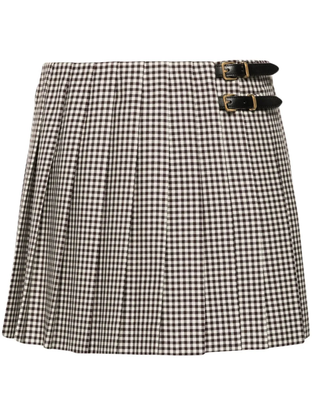 Checked Pleated Miniskirt