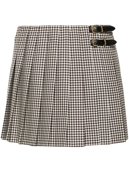 Checked Pleated Miniskirt