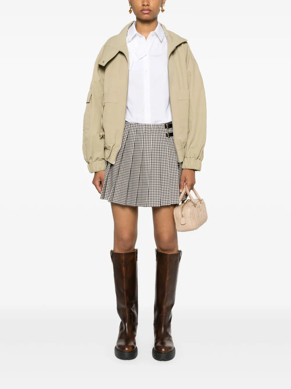 Checked Pleated Miniskirt