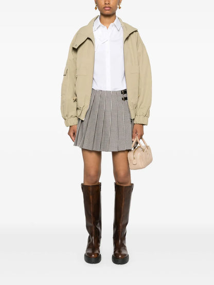 Checked Pleated Miniskirt