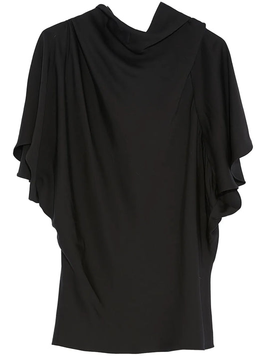 Asymmetric Matte-Satin Top