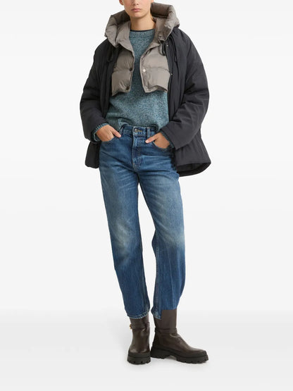 Drawstring-Neck Down Jacket