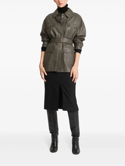 Belted Leather Jacket