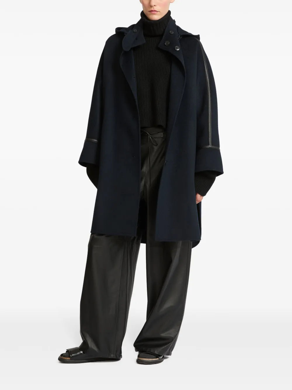 Cashmere-Blend Hooded Cape