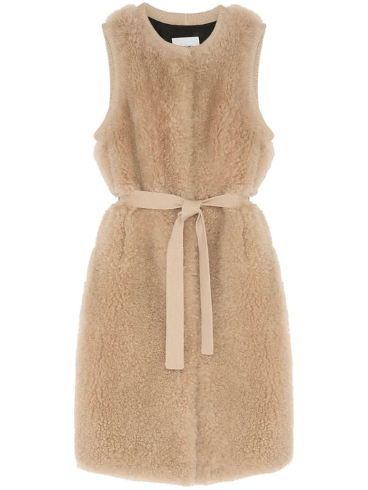 Belted Shearling Gilet