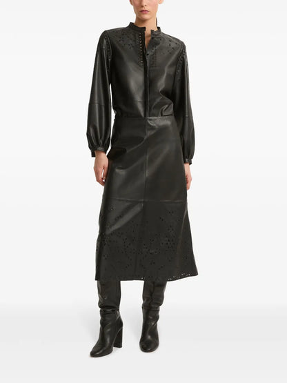 Leather Midi Skirt