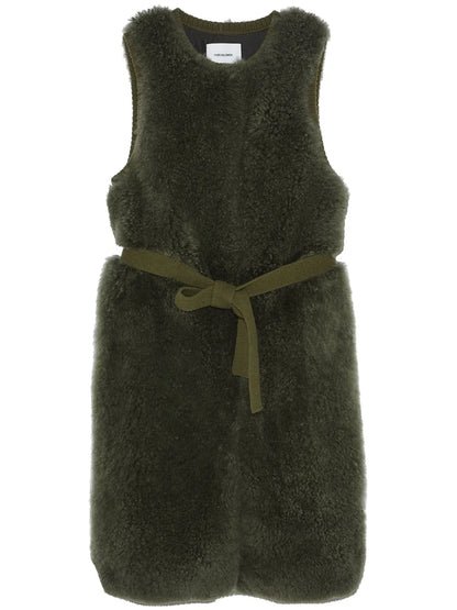 Belted Shearling Gilet
