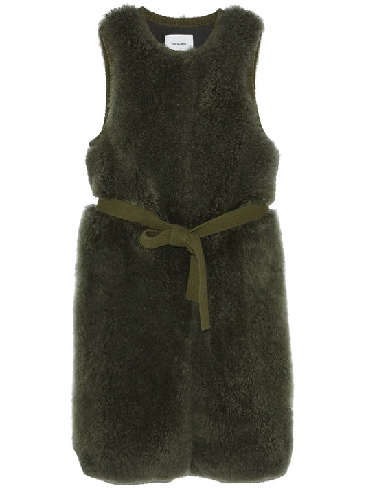 Belted Shearling Gilet