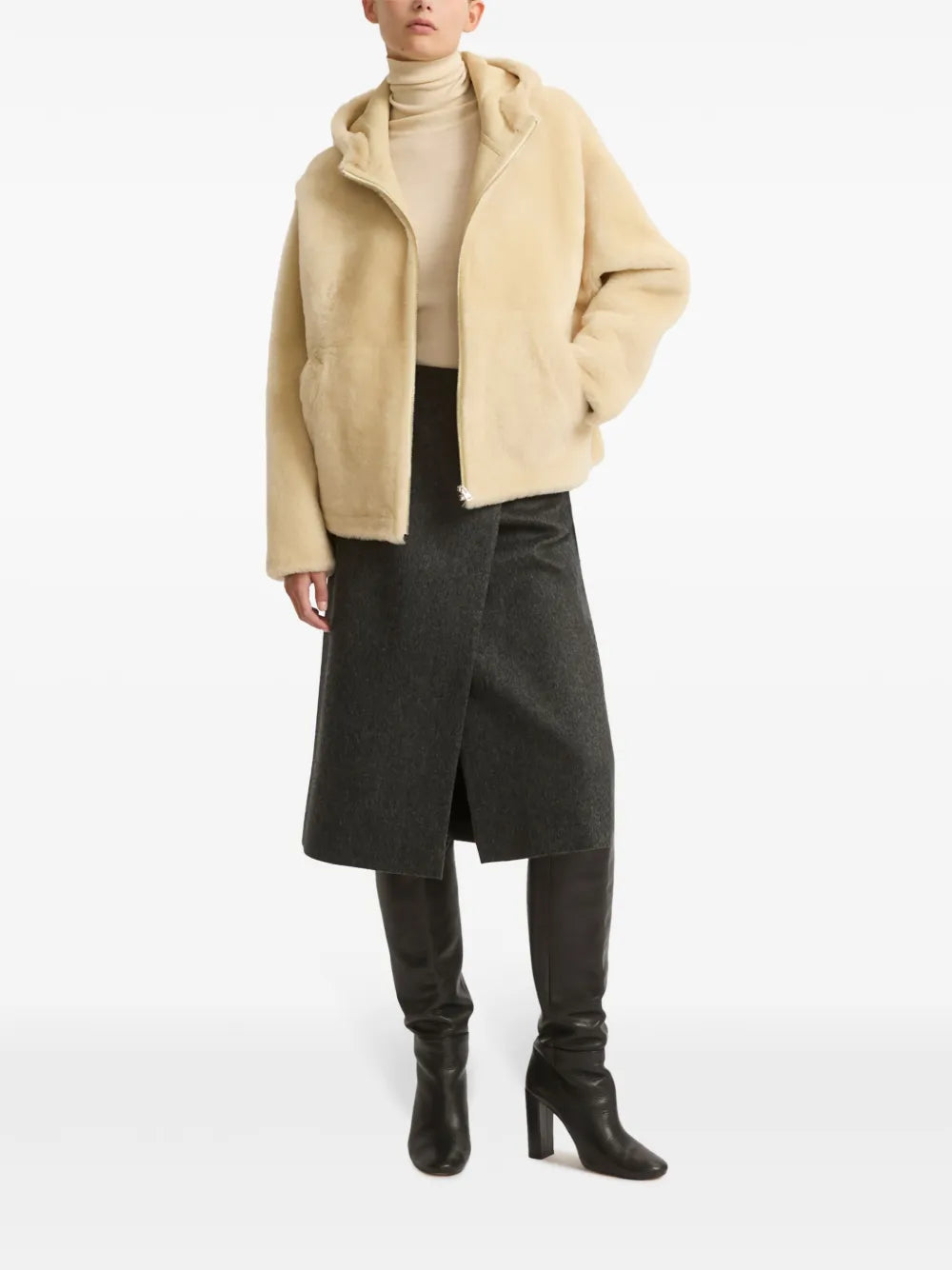 Hooded Shearling Jacket