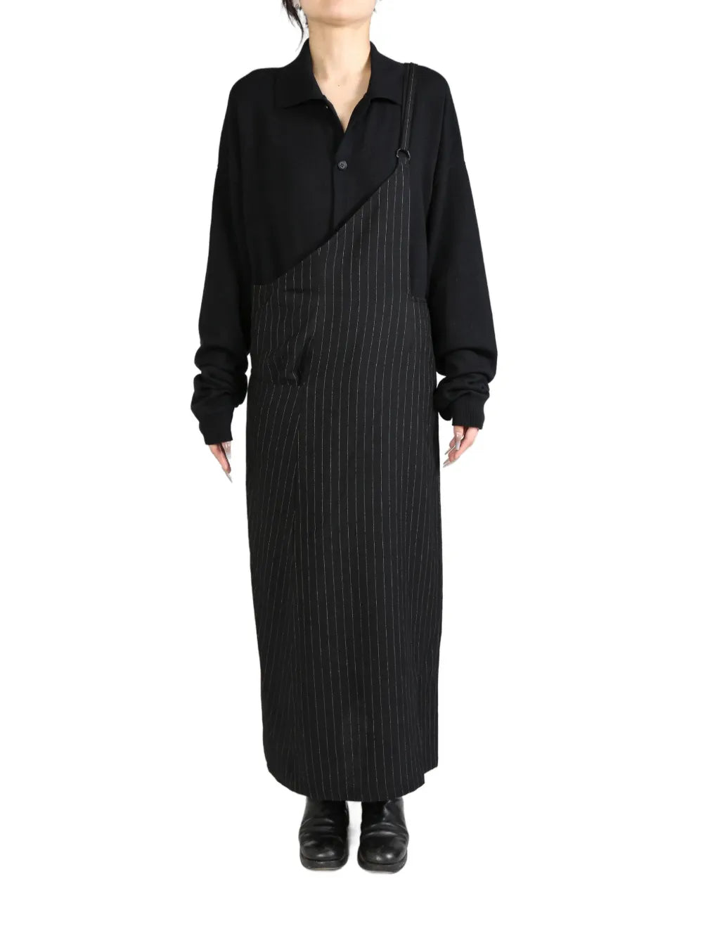 Pinstripe Asymmetric Dress