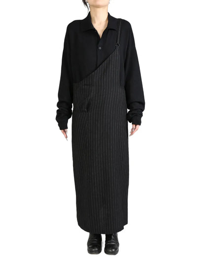 Pinstripe Asymmetric Dress