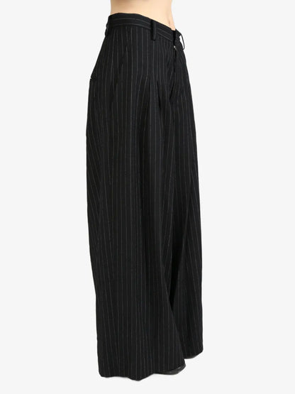 Pinstripe Wide-Leg Trousers
