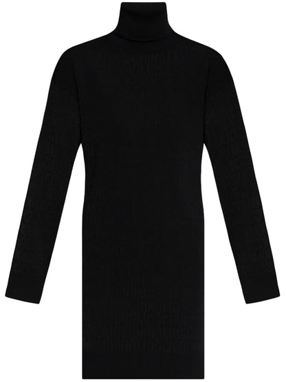 High-Neck Wool Dress