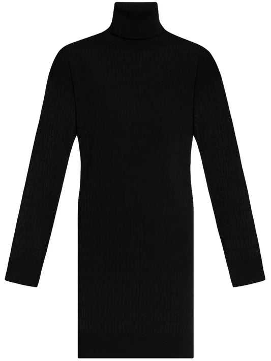 High-Neck Wool Dress