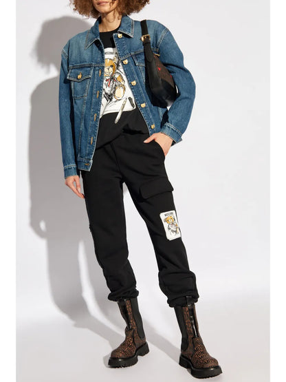 Bear-Motif Denim Jacket