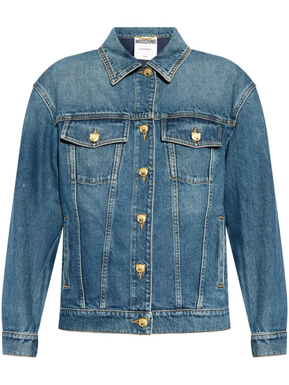Bear-Motif Denim Jacket