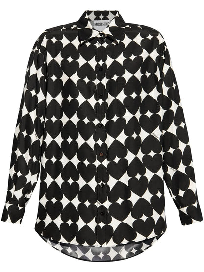 All-Over Heart Print Shirt