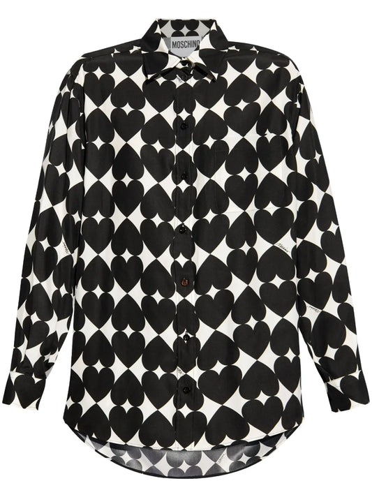 All-Over Heart Print Shirt