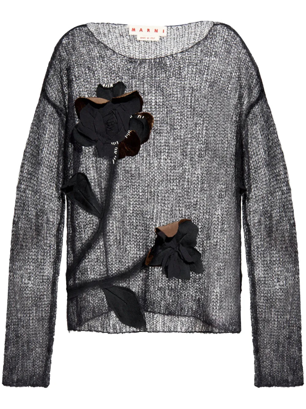 Floral-Appliqué Sweater