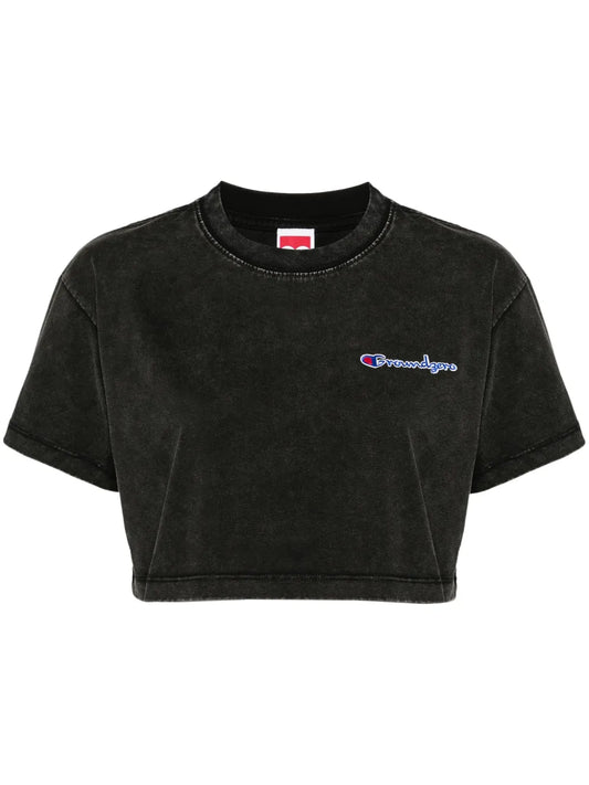 Logo-Patch Cropped T-Shirt