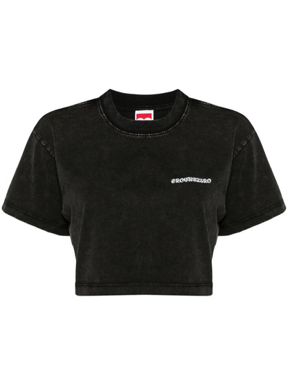 Logo-Print Cropped T-Shirt