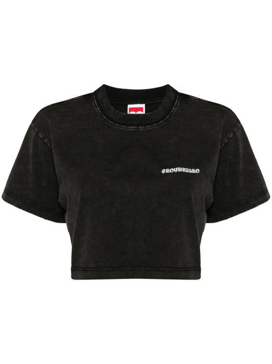 Logo-Print Cropped T-Shirt