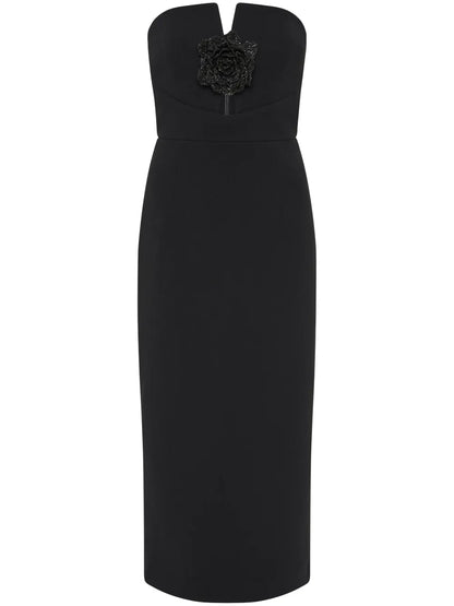 Aubree Floral-Appliqué Midi Dress