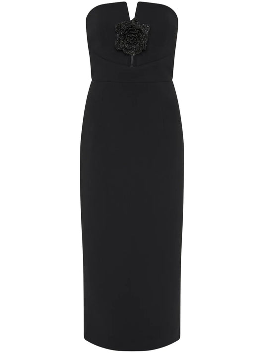 Aubree Floral-Appliqué Midi Dress