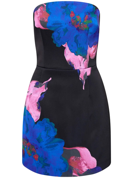 Acid Bloom Floral-Print Strapless Mini Dress