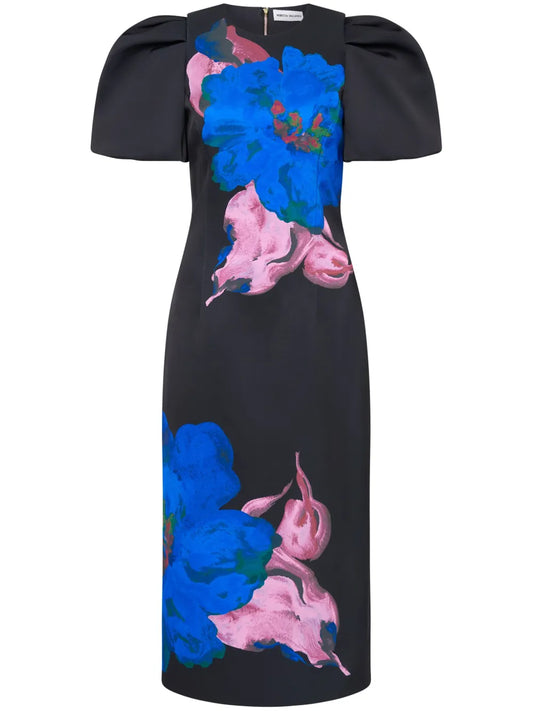 Acid Bloom Midi Dress