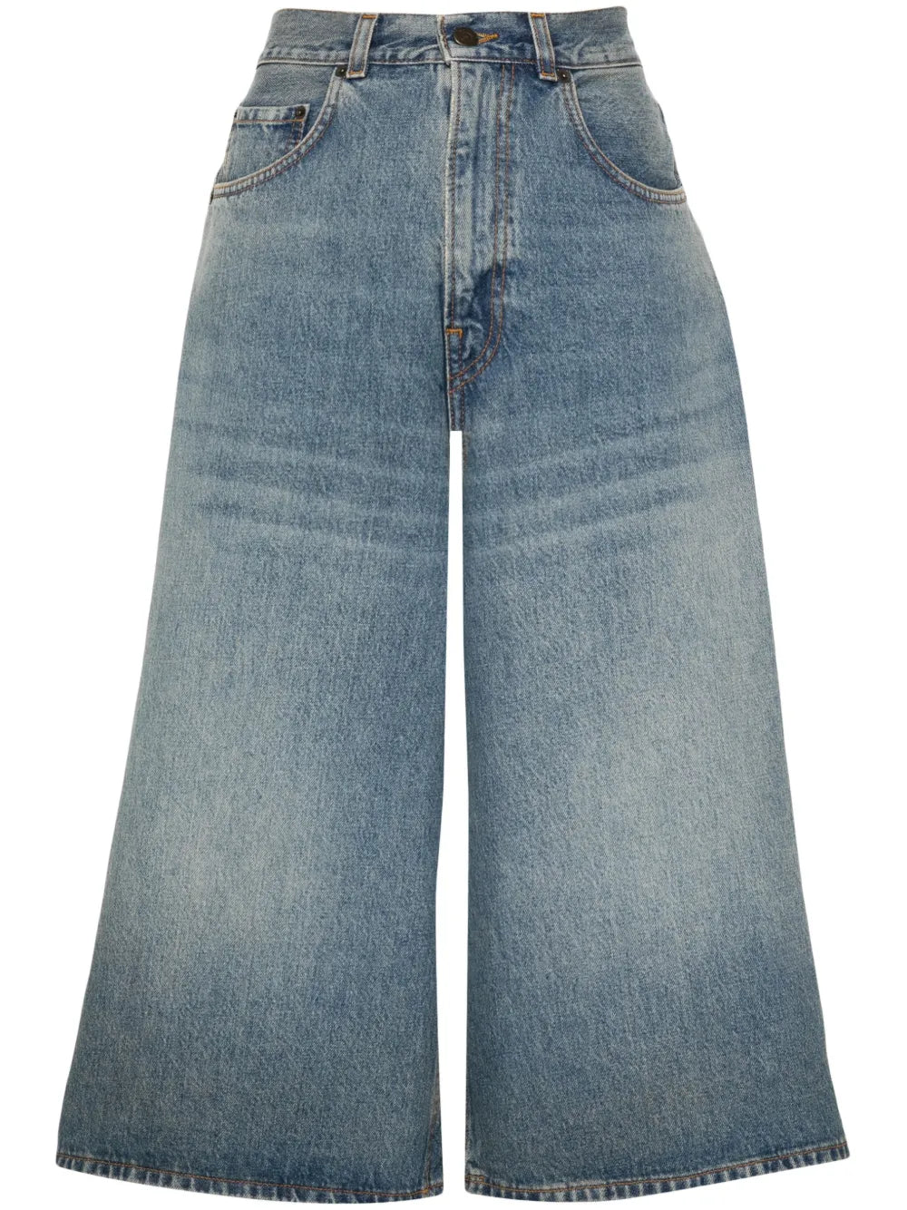 Knee-Length Denim Shorts