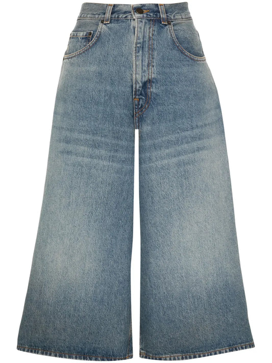 Knee-Length Denim Shorts