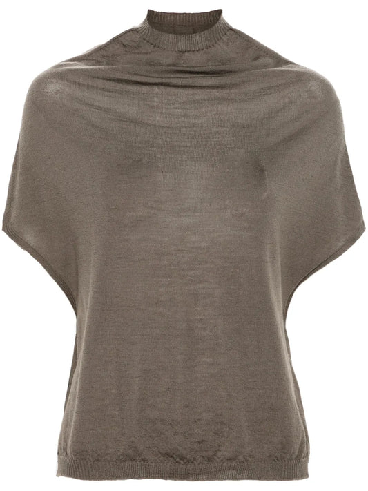 Cowl-Neck Wool Top