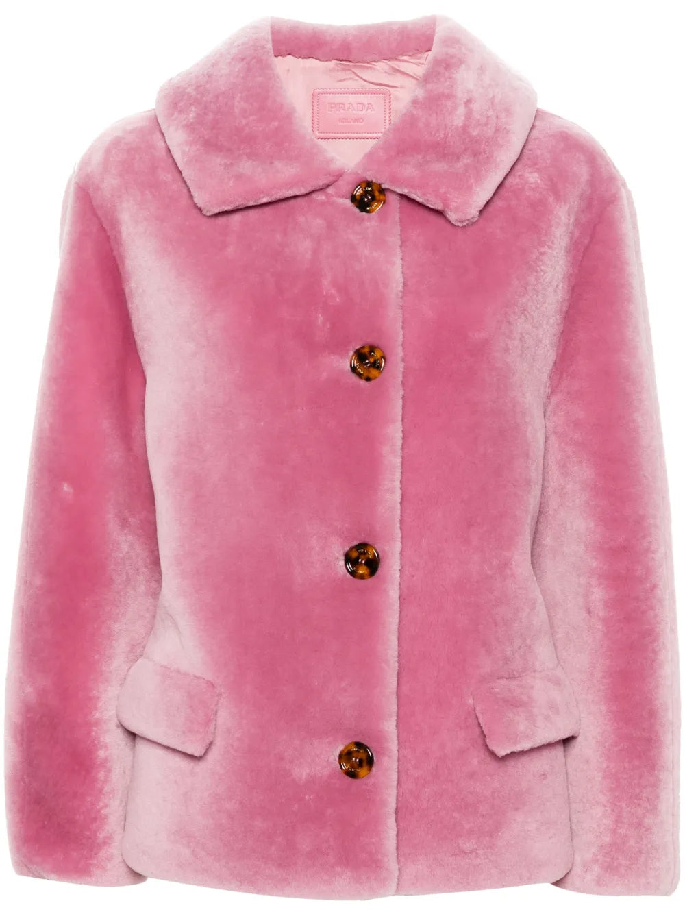 Single-Breasted Shearling Jacket