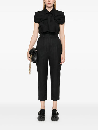 Pinstripe-Pattern Trousers