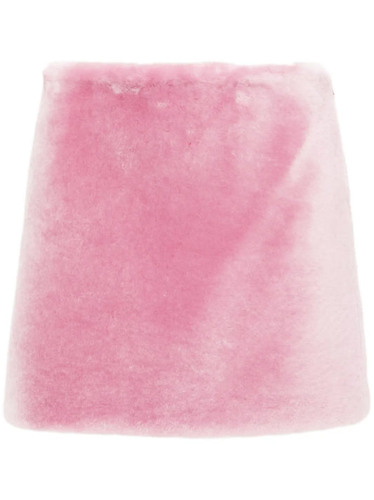 Shearling A-Line Miniskirt
