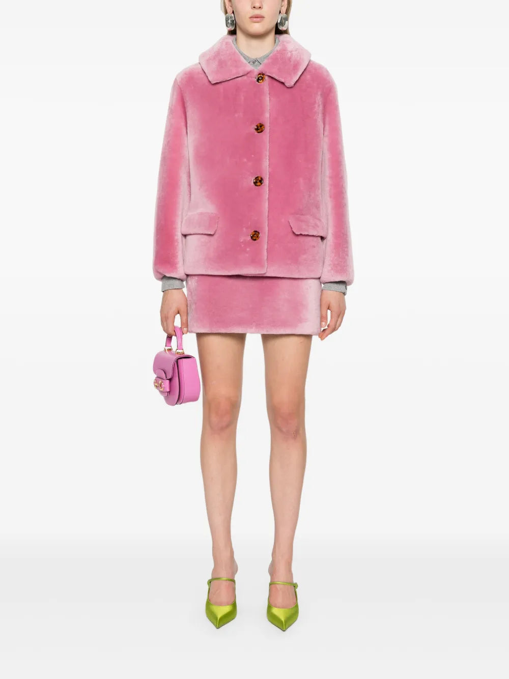 Shearling A-Line Miniskirt