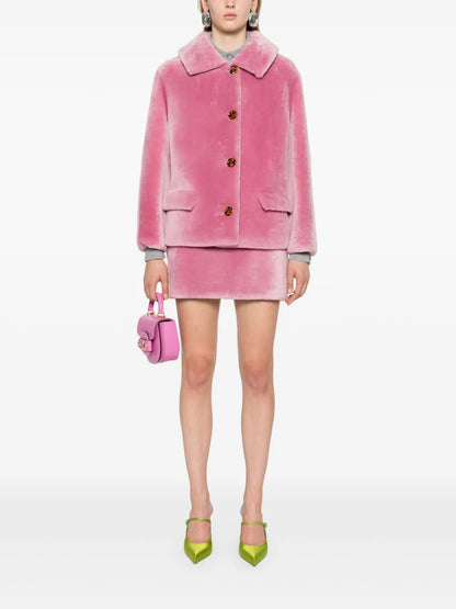 Shearling A-Line Miniskirt