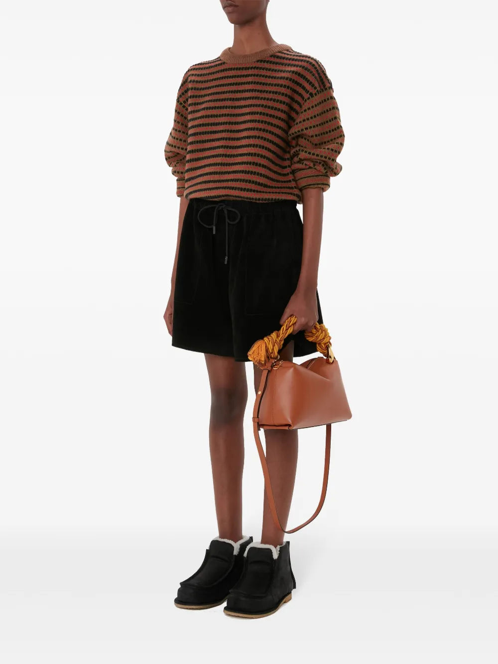 Drawstring Leather Shorts