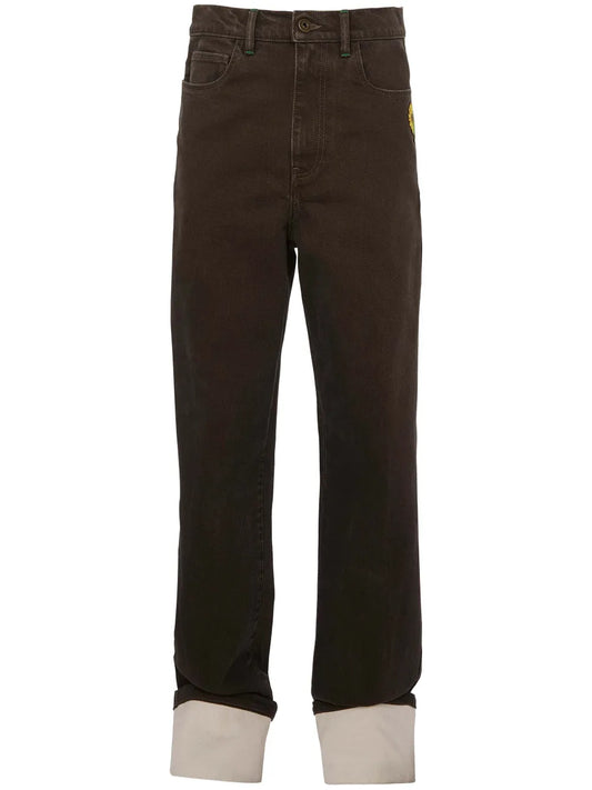 Contrast Turn-Up Jeans