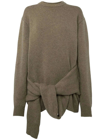Tie-Front Knit Sweater