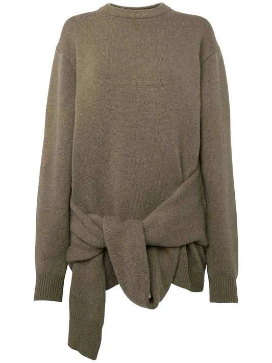 Tie-Front Knit Sweater