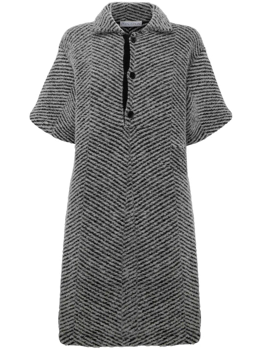 Logo-Plaque Knit Polo Dress