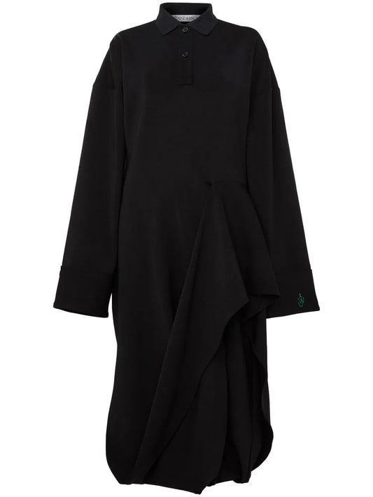 Sculptural Midi Polo Dress